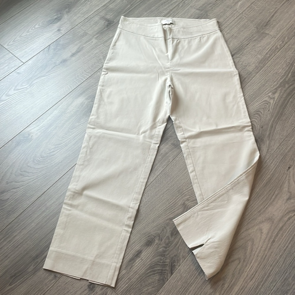 Avenue Montaigne Milan Cream  Pull on Dress Pants with back leg vent.